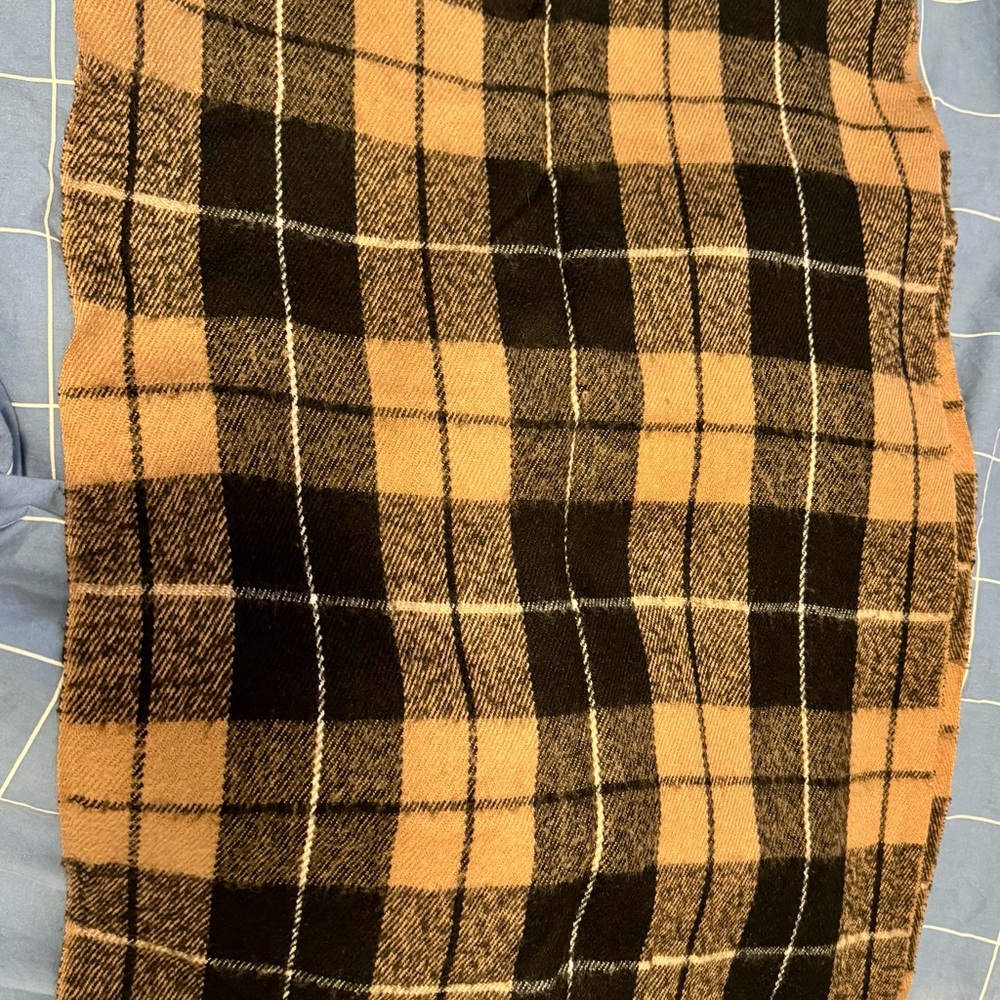 Mono Comme Ça Brown and Black Plaid Scarf